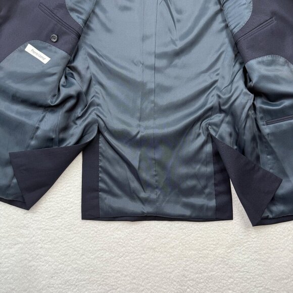 Pronto Uomo Blazer 37R Navy 100% Wool Sport Coat Professional Office Workwear - Picture 4 of 11